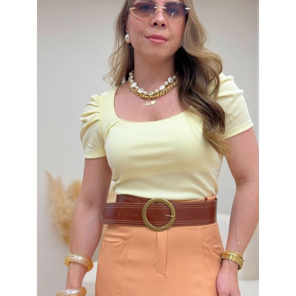 Blusa Canelada Amarela