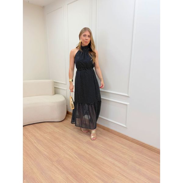 Vestido Ambar Poa Preto