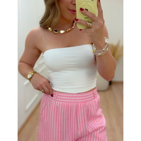 Top Faixa Poliamida Branco