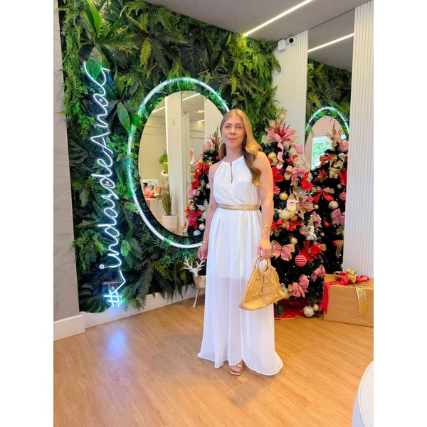 Vestido Celeste Branco