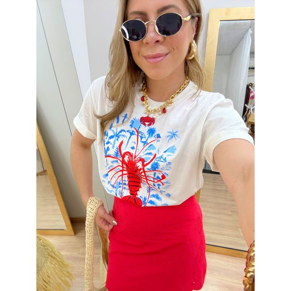 T-shirt Lagosta Branca