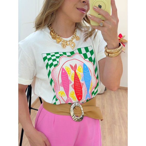 T-shirt Sardinha Branca