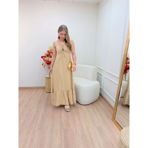 Vestido Jordana Bege