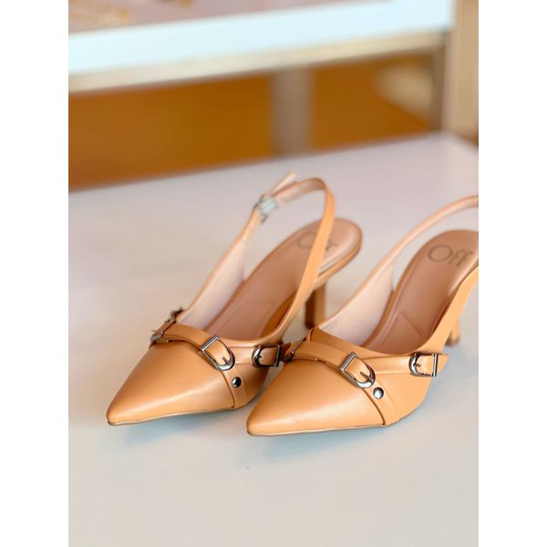 Scarpin Slingback Fancy Caramelo