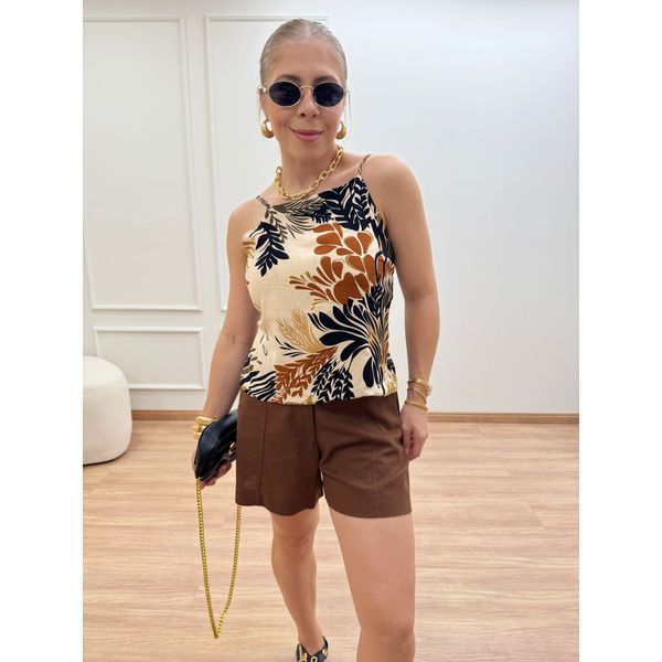 Cropped Jardins Estampado