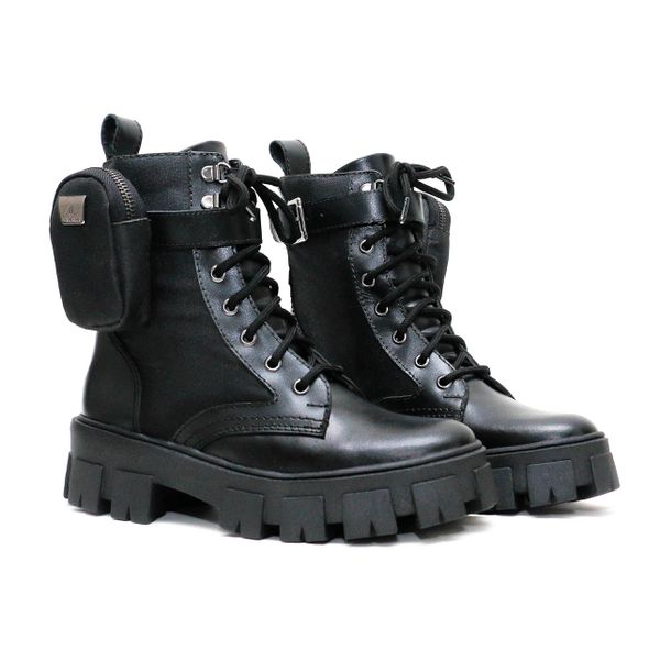 Bota Cano Médio, Brenda - Preta.