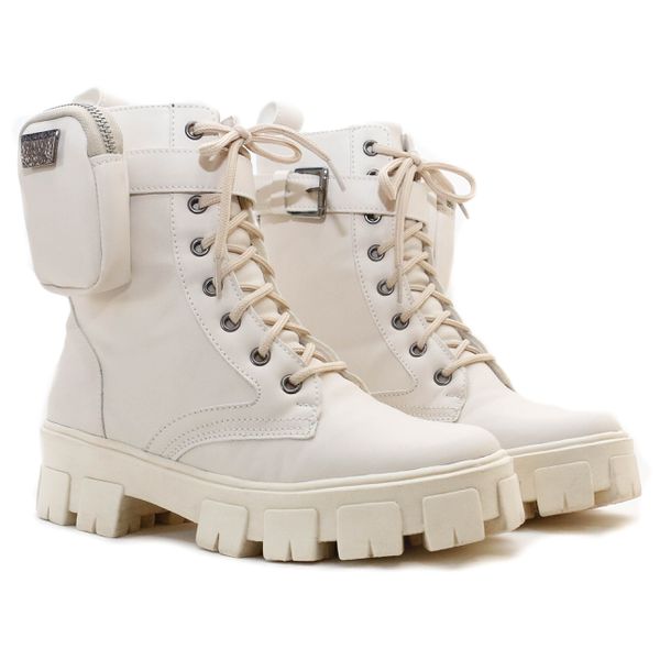 Bota Cano Médio, Brenda - Off White