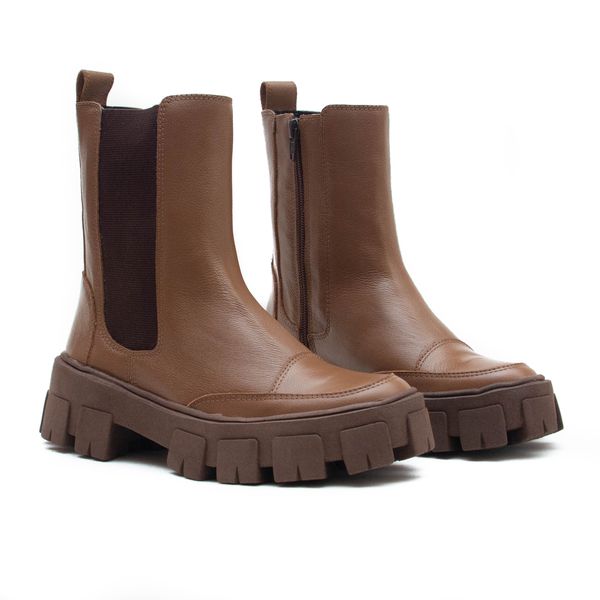 Bota Cano Médio, Bessie - Caramelo