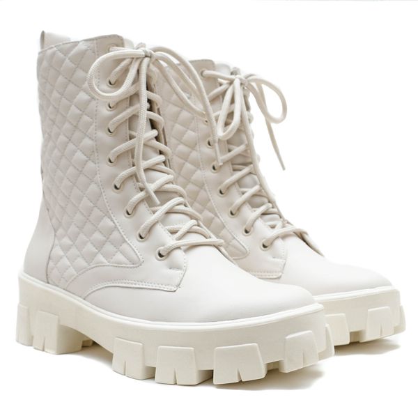 Bota Cano Médio, Nanda - Off White