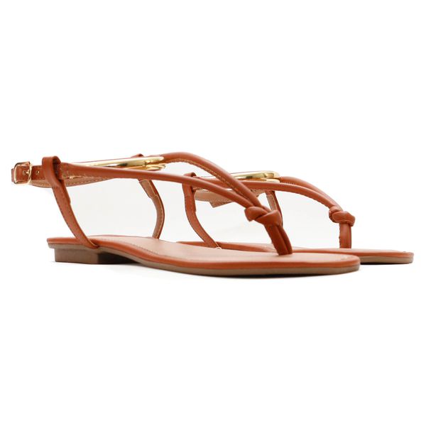 Rasteira Flat - Ayla, Caramelo