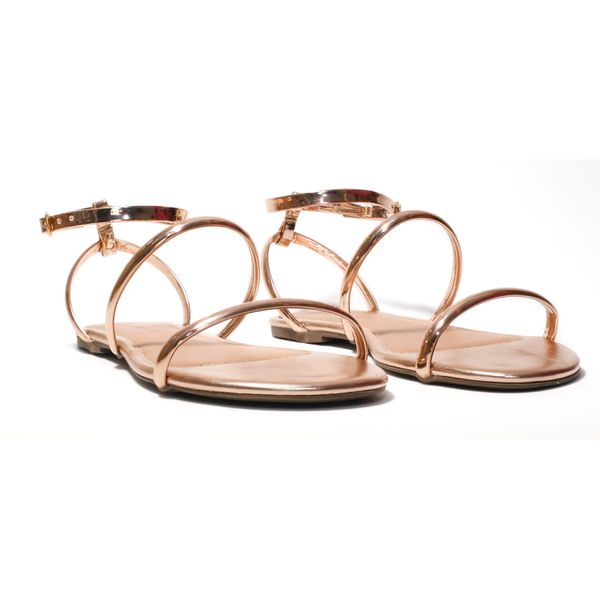 Rasteira Flat - Lucy, Cobre.