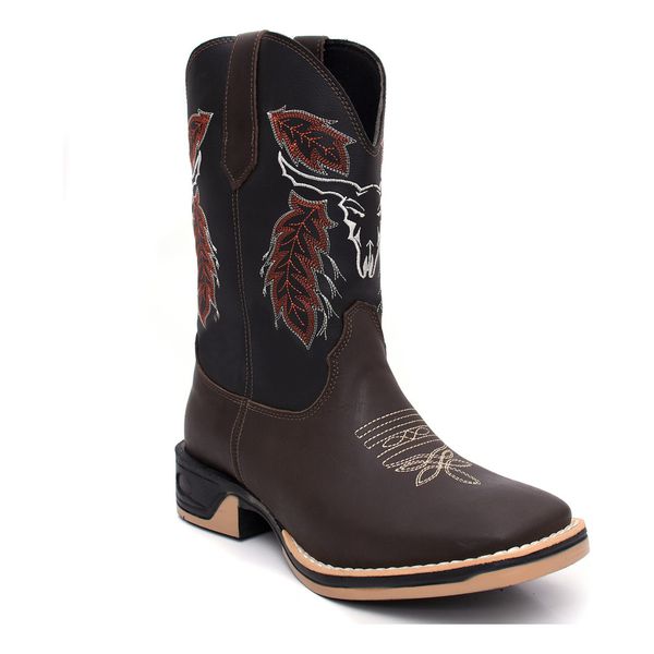Bota Texana Country Sola Jump Botina Masculina Couro Legítimo Promoção Confortável 