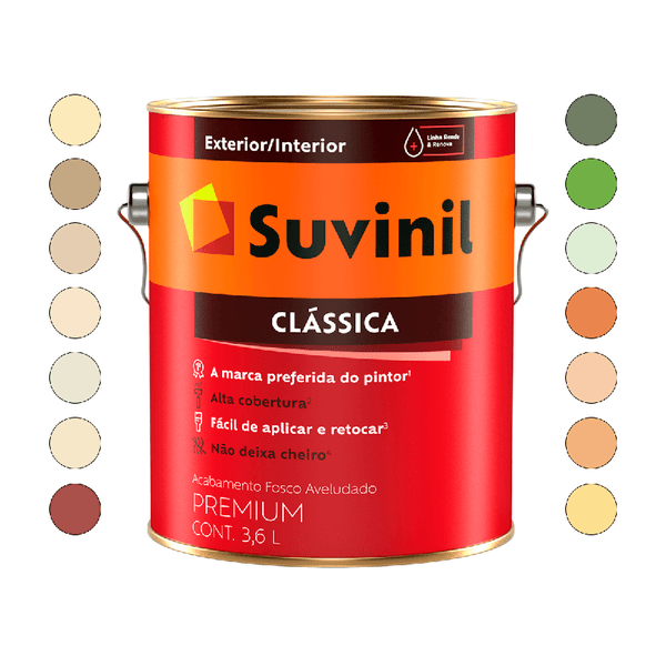 TINTA CLÁSSICA LATEX PAREDE FOSCO PREMIUM AREIA 3,6L