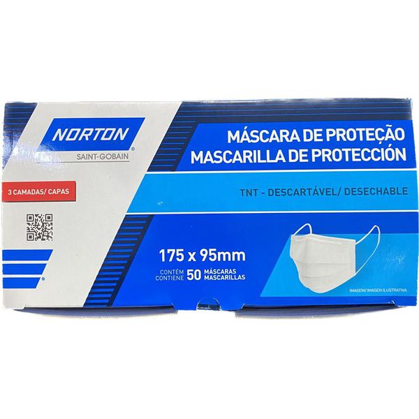 MASCARA DESCARTAVEl 3 CAMADAS NORTON CAIXA COM 50 