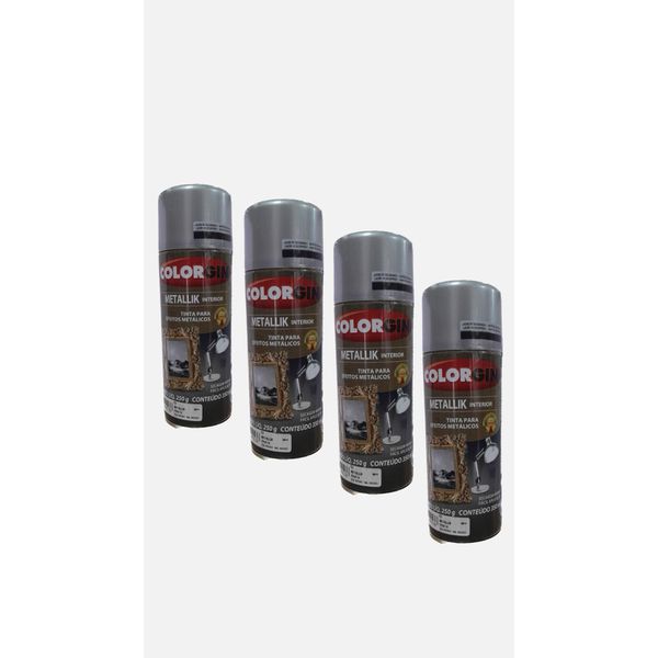 SPRAY COLORGIN METALLIK PRATA CAIXA COM 04