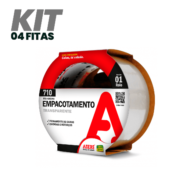 KIT COM 04 ROLOS DE FITA EMPACOTAMENTO ADERE 710 45X40