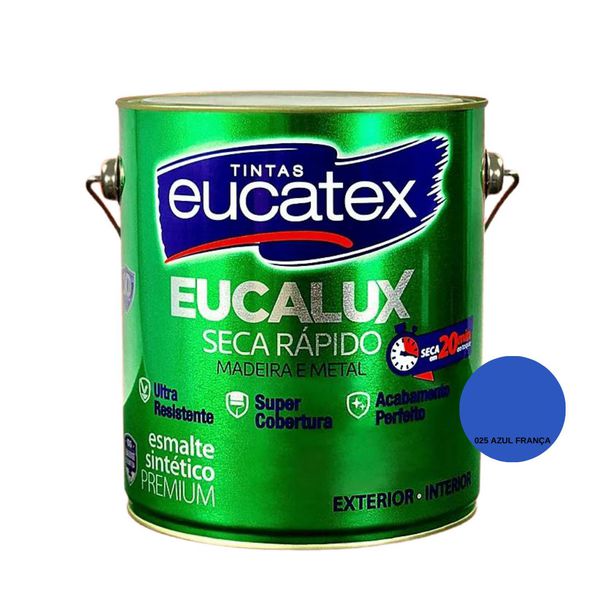 TINTA ESMALTE SINTÉTICO EUCALUX PREMIUM BRILHANTE AZUL FRANÇA 3,6LT