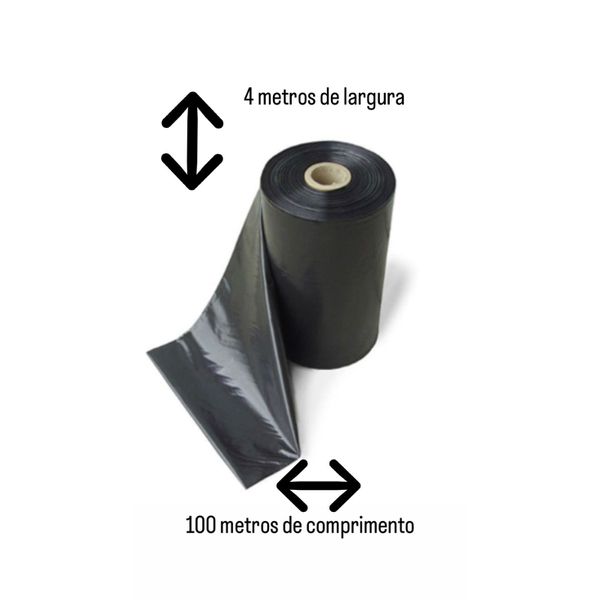 LONA PLÁSTICA PRETA FINA PROTEÇÃO E COBERTURA EM GERAL BOBINA 13KG 4X100MT