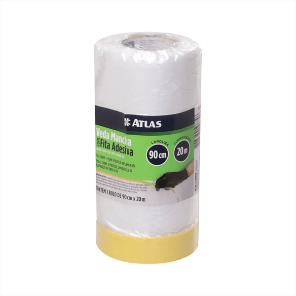 FILME MASCARAMENTO C FITA CREPE 90CMX20M ATLAS