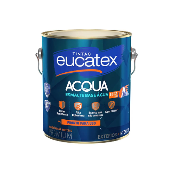 EUCATEX ESMALTE BRILHANTE BASE AGUA BRANCO 3,6L
