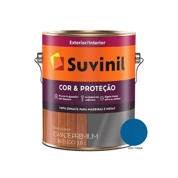 ESMALTE PREMIUM COR E PROTEÇÃO BRILHANTE AZUL FRANÇA 3,6LT