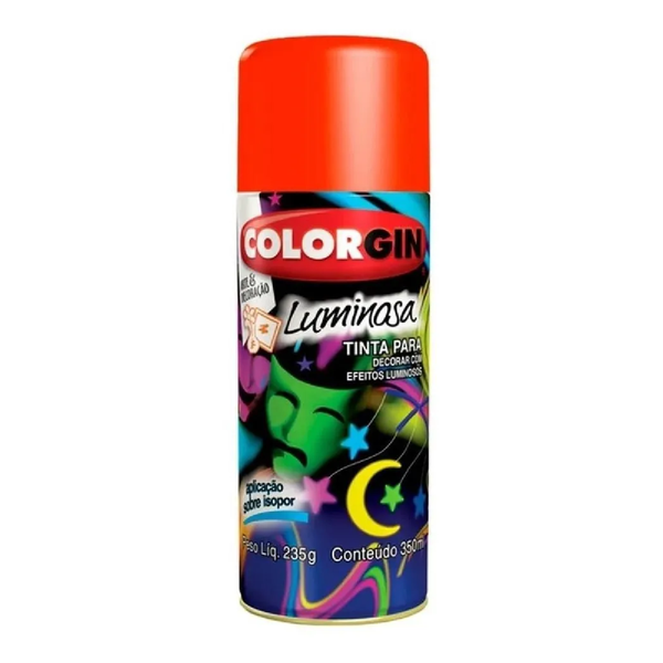 TINTA SPRAY LUMINOSA VERMELHO 755 COLORGIN 350ML