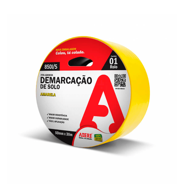 FITA DEMARCAÇÃO DE SOLO 50 X 15 AMARELA ADERE