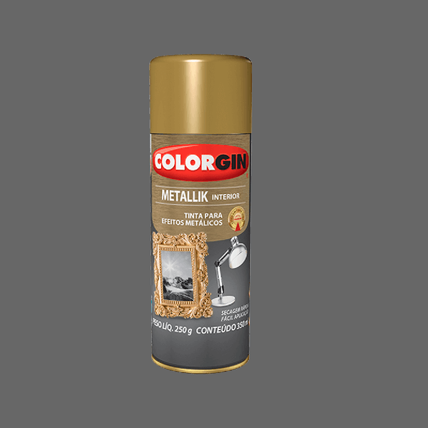 TINTA SPRAY METALLIK INTERIOR PRATA 53 COLORGIN 350ML