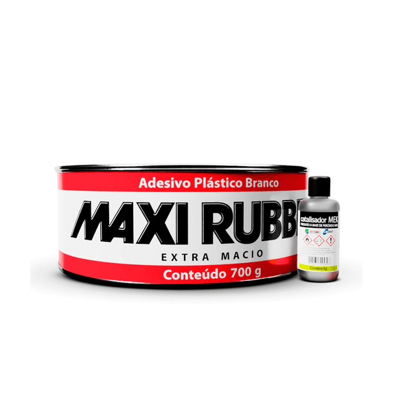 ADESIVO PLÁSTICO BRANCO MAXI RUBBER 700GR C/ CATALISADOR 9GR
