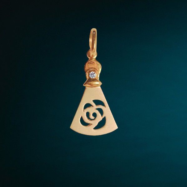 Pingente Mini Santa Teresinha de Jesus Ouro com Brilhante