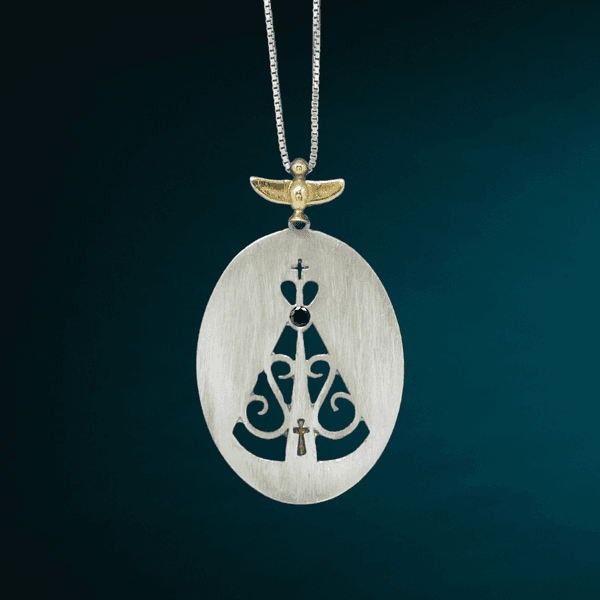 Medalha Nossa Senhora da Aparecida em Prata e ouro