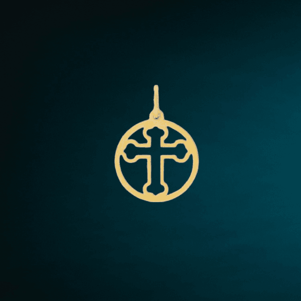Pingente medalha Cruz em Ouro 18k