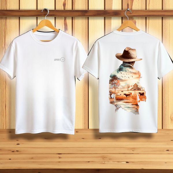 CAMISETA ANTIGUS COWBOY 01 COTTON BRANCA