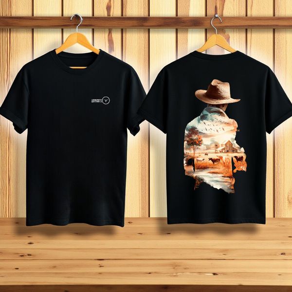 CAMISETA ANTIGUS COWBOY 01 COTTON PRETA
