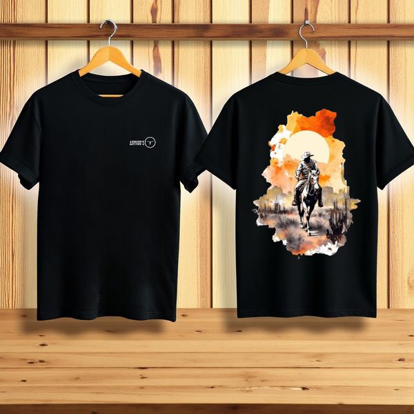 CAMISETA ANTIGUS COWBOY 03 COTTON PRETA