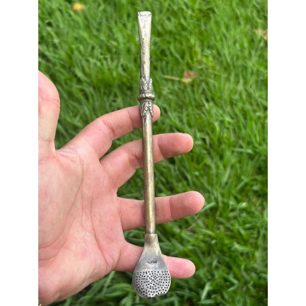 BOMBA DE MATE TERERÉ DE PRATA (DETALHE NO BOJO)