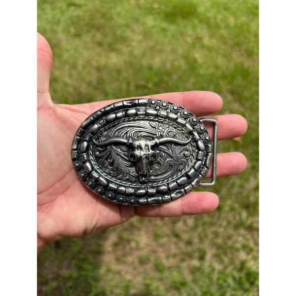 FIVELA COUNTRY LONG HORN OVAL PRATA VELHA