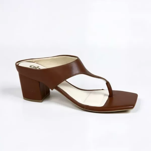 Tamanco Feminino A.B Marrom com Salto Bloco