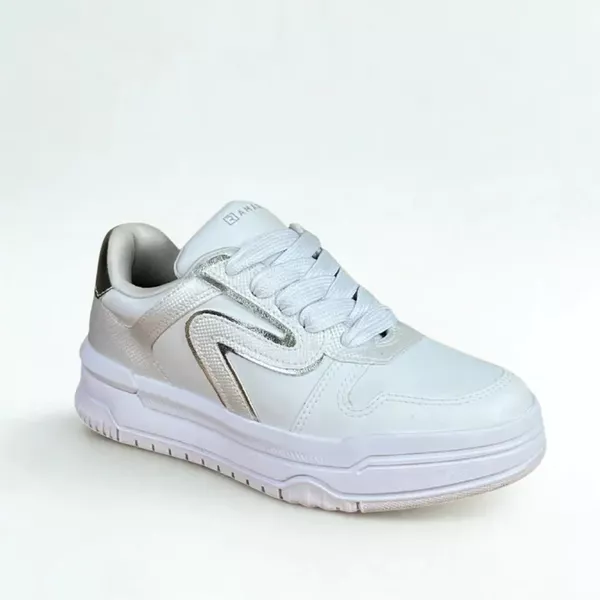 Tênis Casual Ramarim Branco com Prata