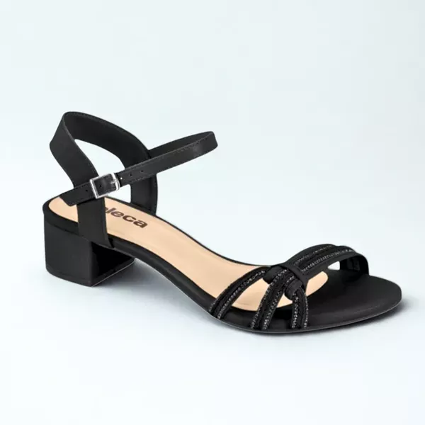 Sandália Feminina Moleca Preta Salto Baixo