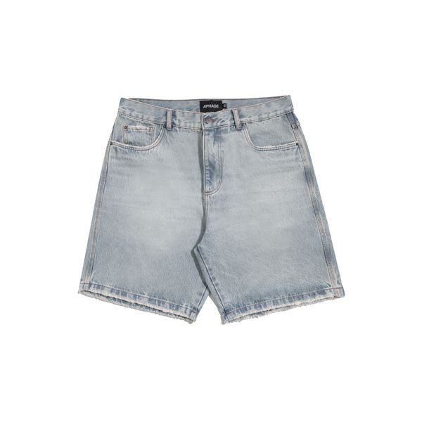 STRAIGHT DENIM SHORTS - BLUE SKY