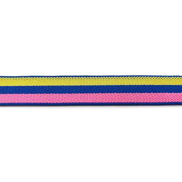 Elástico Zap 204 - Diagonal Rosa Azul Amarelo 30mm 1 Metro