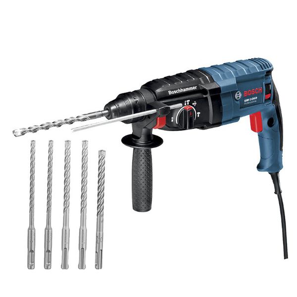 MARTELETE PERFURADOR /ROMPEDOR 820W(GBH2-24D)CAIXA + 5BROCA 220V - BOSCH 