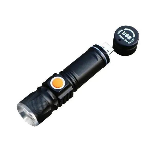 LANTERNA RECARREGAVEL MINI ALUMINIO LED COM ZOOM EC6092 - ECOODA 