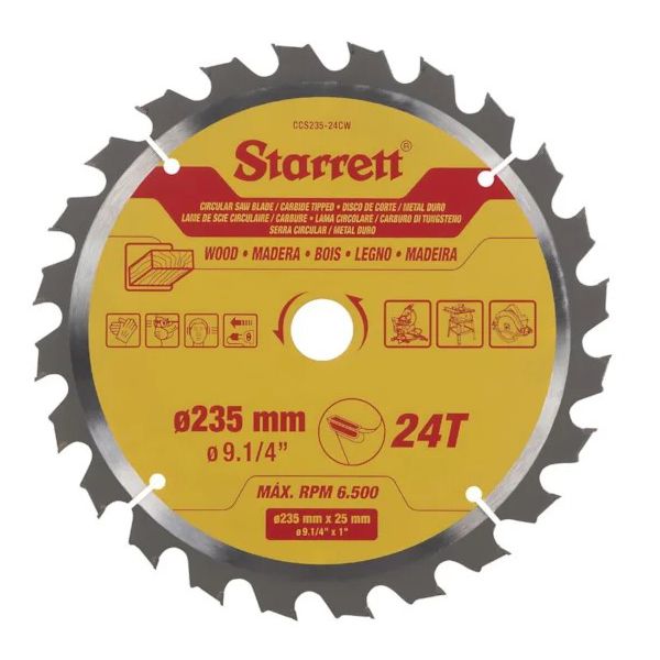 SERRA CIRCULAR METAL DURO PARA MADEIRA 235X24 9.1/4" CCS235-24CW - STARRETT