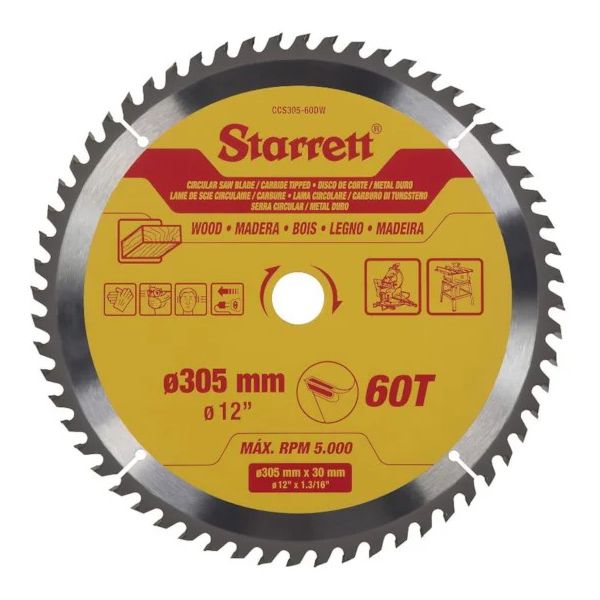 SERRA CIRCULAR METAL DURO PARA MADEIRA 305X 60 12" CCS305-60DW - STARRETT