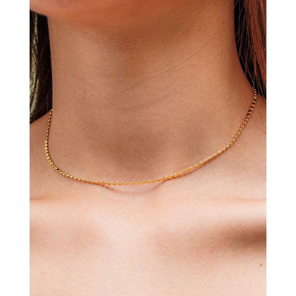 Choker Bola Achatada Dourada