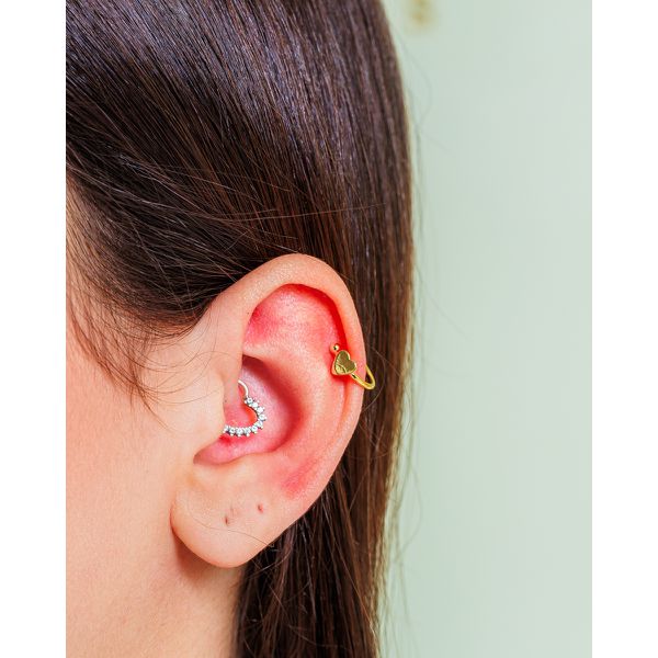 Piercing Coração Dourado