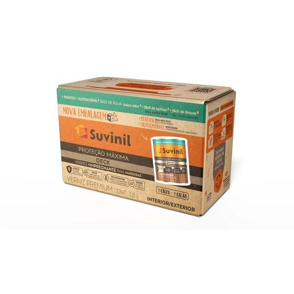 VERNIZ PROTEÇÃO MÁXIMA DECK ACETINADO NATURAL BASE ÁGUA CAIXA 3,6L