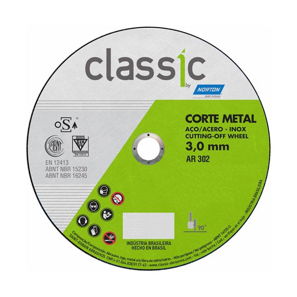 DISCO DE CORTE AR 302 CLASSIC 3.0MM X 7/8
